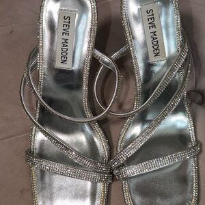 Steve Madden Silver Rhinestone Heels